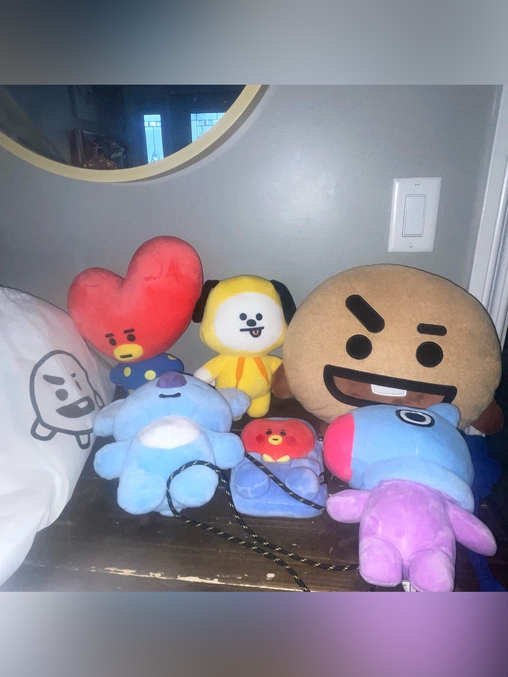 BT21 plush set Plush purse and bag bundle Koya,mang, chimmy ,tata and shooky.